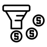 ícone de funil de taxa de conversão, estilo de estrutura de tópicos vetor