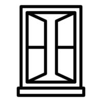 ícone de moldura de janela aberta, estilo de estrutura de tópicos vetor