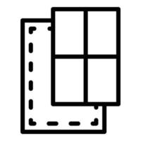 ícone de elemento de janela de porta, estilo de estrutura de tópicos vetor