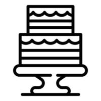 ícone do bolo de cerimônia de casamento, estilo de estrutura de tópicos vetor