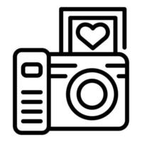 ícone da câmera de casamento, estilo de estrutura de tópicos vetor