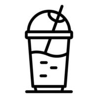 ícone de copo de smoothie, estilo de estrutura de tópicos vetor