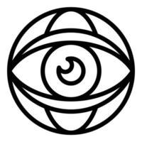 ícone global de inovação ocular, estilo de estrutura de tópicos vetor