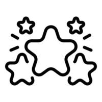 ícone de classificação de cinco estrelas, estilo de estrutura de tópicos vetor