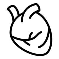 ícone de coração humano de anatomia, estilo de estrutura de tópicos vetor