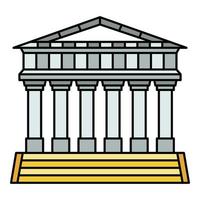 vetor de contorno de cor de ícone de templo italiano