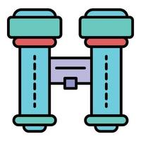 vetor de contorno de cor de ícone binocular