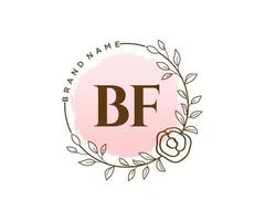 logotipo feminino bf inicial. utilizável para logotipos de natureza, salão, spa, cosméticos e beleza. elemento de modelo de design de logotipo de vetor plana.