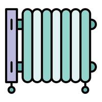 vetor de contorno de cor de ícone de aquecedor de óleo elétrico