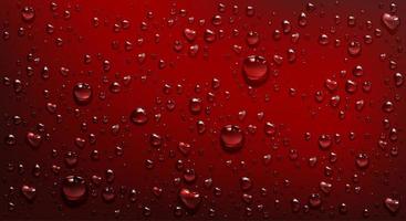 gotas de água no fundo vermelho vetor