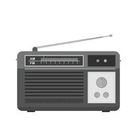 ícone de escala de cinza plano de rádio antigo vetor