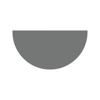 ícone plano em tons de cinza semicírculo vetor