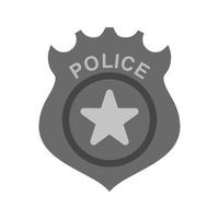 distintivo da polícia ícone plano em tons de cinza vetor