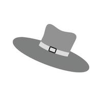 chapéu v ícone plano em tons de cinza vetor