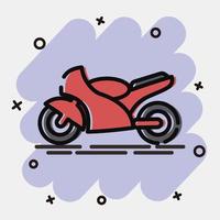 motocicleta de ícone. elementos de transporte. ícones em estilo cômico. bom para impressões, cartazes, logotipo, sinal, propaganda, etc. vetor