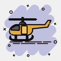 helicóptero de ícone. elementos de transporte. ícones em estilo cômico. bom para impressões, cartazes, logotipo, sinal, propaganda, etc. vetor