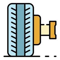 vetor de contorno de cor de ícone de pneu de carro
