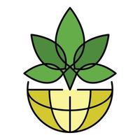 logotipo de maconha de folha, estilo de estrutura de tópicos vetor