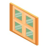 ícone de janela de plástico, estilo isométrico vetor