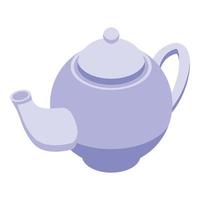 ícone de bule de chá de porcelana, estilo isométrico vetor