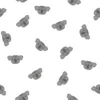 padrão perfeito de coala adormecido desenhado de mão fofa. zoológico de desenho animado. ilustração vetorial. animal para o design de produtos infantis em estilo escandinavo. vetor