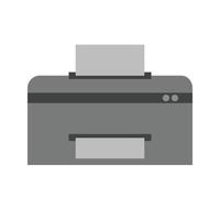 impressora viii plana ícone em escala de cinza vetor