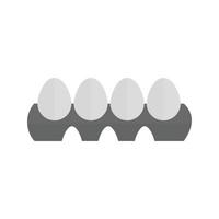 ícone plano em tons de cinza da bandeja de ovos vetor