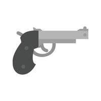 pistola plana ícone em escala de cinza vetor