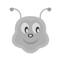 ícone de escala de cinza plano de rosto de abelha vetor
