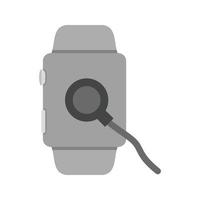 ícone plano em escala de cinza conectado ao carregador vetor