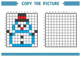 copie a imagem, desenhe por quadrados. jogo para crianças desenhar  sobremesas por células com paleta de cores. arte de pixel. desenho e  treinamento de habilidades lógicas. 14248382 Vetor no Vecteezy