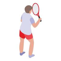 ícone de tenista infantil, estilo isométrico vetor
