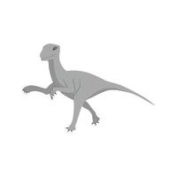 dinossauro plano ícone em tons de cinza vetor