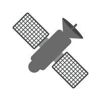 ícone plano de satélite em escala de cinza vetor