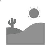 ícone plano em tons de cinza do deserto vetor