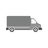 caminhão de entrega plana ícone em tons de cinza vetor