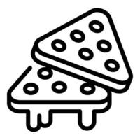 ícone de lanche nachos, estilo de estrutura de tópicos vetor