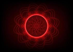 linha de luz abstrata padrão vermelho mandala flor centro fundo vetor