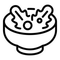ícone de rúcula de salada, estilo de estrutura de tópicos vetor