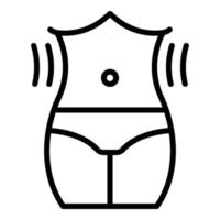 ícone do corpo da garota fitness, estilo de estrutura de tópicos vetor