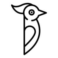 ícone do pica-pau do zoológico, estilo de estrutura de tópicos vetor