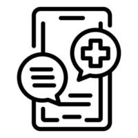 ícone de controle médico on-line, estilo de estrutura de tópicos vetor