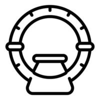 ícone de círculo de solário, estilo de estrutura de tópicos vetor