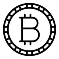ícone de troca de bitcoin, estilo de estrutura de tópicos vetor