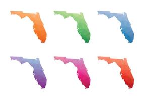 Mapa Geométrico Low-Poly Florida vetor