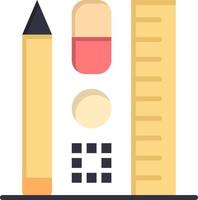 modelo de banner de ícone de vetor de ícone de cor plana on-line de educação em escala de caneta