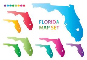 Vetores Coloridos do Mapa da Flórida
