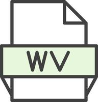 ícone de formato de arquivo wv vetor