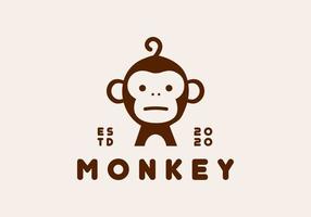 o logotipo do macaco fofo é adequado para o símbolo de negócios. vetor