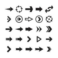 ícones de seta. setas de pictograma direcionais simples. vetor